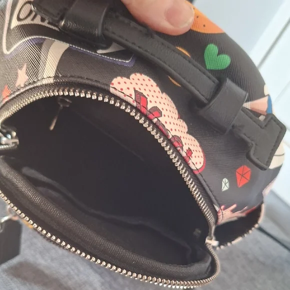 Dream Control Black Graphic Snack Pattern Mini Backpack - Picture 8 of 8